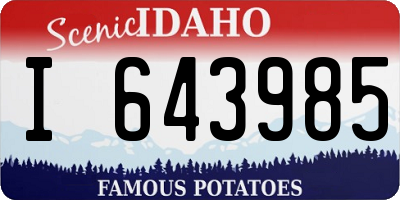 ID license plate I643985