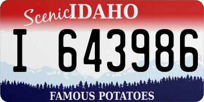 ID license plate I643986