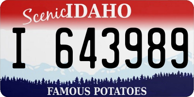 ID license plate I643989