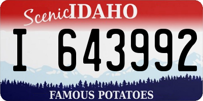 ID license plate I643992