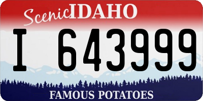 ID license plate I643999