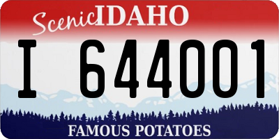 ID license plate I644001