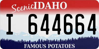 ID license plate I644664