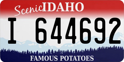 ID license plate I644692