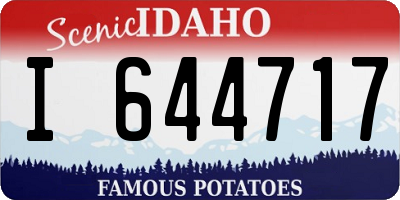 ID license plate I644717