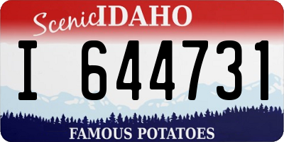 ID license plate I644731