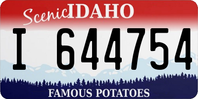ID license plate I644754