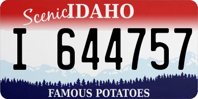 ID license plate I644757