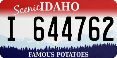 ID license plate I644762
