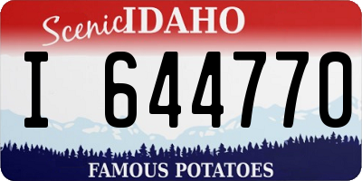 ID license plate I644770