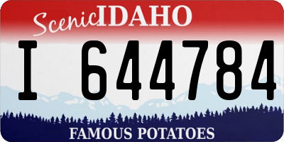 ID license plate I644784