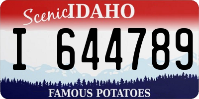 ID license plate I644789