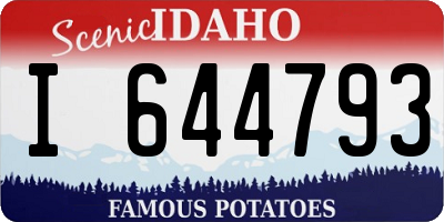 ID license plate I644793