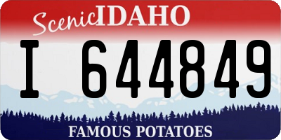 ID license plate I644849