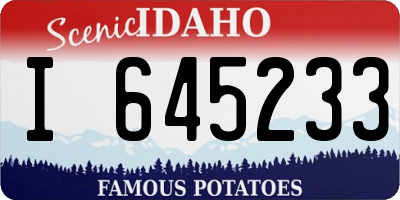 ID license plate I645233