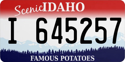 ID license plate I645257