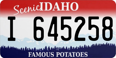 ID license plate I645258