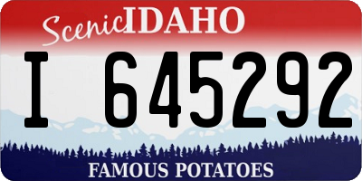ID license plate I645292