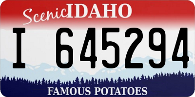 ID license plate I645294