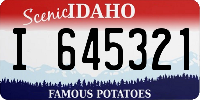 ID license plate I645321