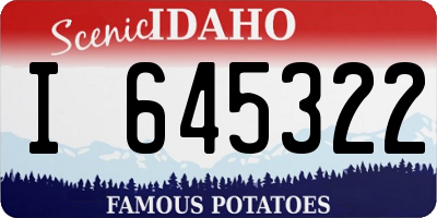 ID license plate I645322