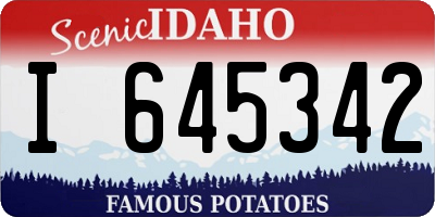 ID license plate I645342