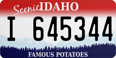ID license plate I645344