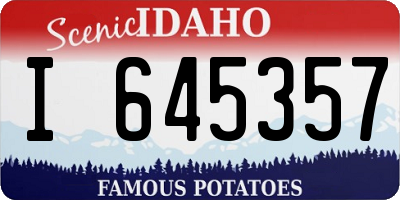 ID license plate I645357