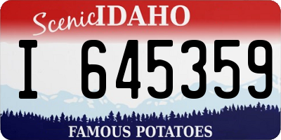 ID license plate I645359