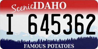ID license plate I645362
