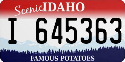 ID license plate I645363