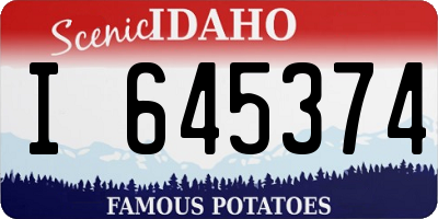 ID license plate I645374