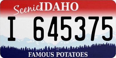 ID license plate I645375