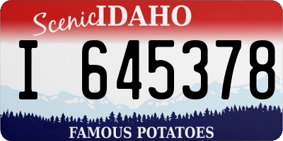 ID license plate I645378