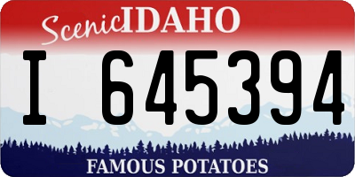 ID license plate I645394