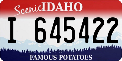 ID license plate I645422