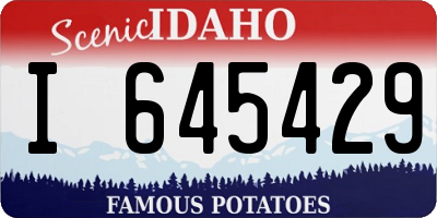 ID license plate I645429