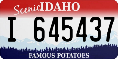 ID license plate I645437
