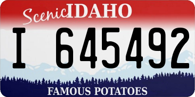 ID license plate I645492