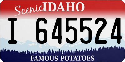 ID license plate I645524