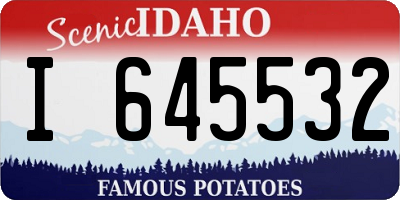 ID license plate I645532