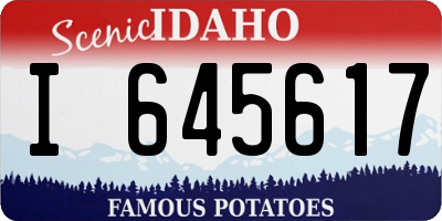ID license plate I645617