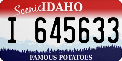 ID license plate I645633