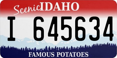 ID license plate I645634