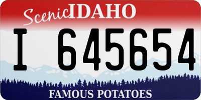 ID license plate I645654