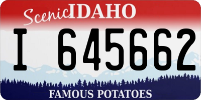 ID license plate I645662