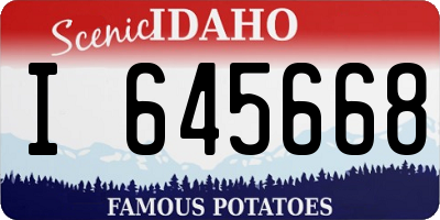 ID license plate I645668