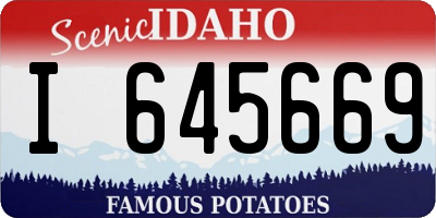 ID license plate I645669