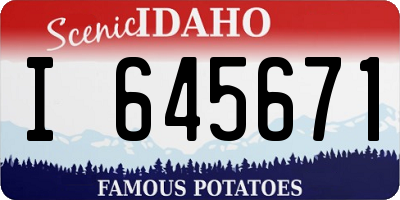 ID license plate I645671