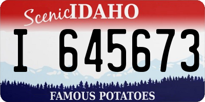 ID license plate I645673